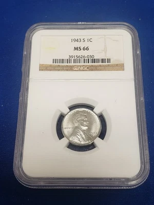 1943 S NGC MS66 Lincoln Wheat Cent 1c - Image 1 of 2