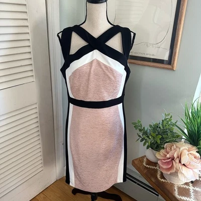 Vestido para mujer SANGRIA 14P rosa metálico brillante bloque de color cóctel noche Foto 1 de 4