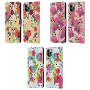 HEAD CASE FLORAL & ANIMAL MUSTER LEDER BUCH HÜLLE FÜR APPLE IPHONE HANDYS - Bild 1 von 9