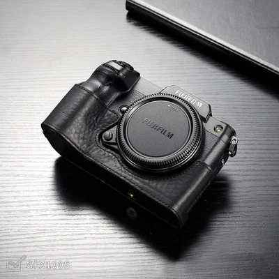 Leather Camera Bag Case Protect Cover For Fuji GFX50R GFX50S GFX50SII GFX100S - Image 1 of 4