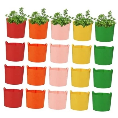 20 Pack Grow Bags, Colorful Potato Plant Grow Bags with Handles, 10 Gallon - Image 1 of 4