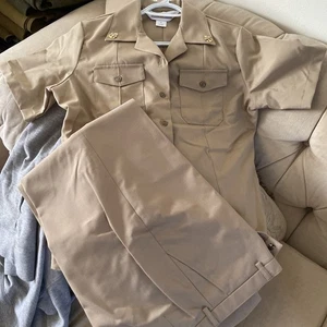 Flying cross womens shirt United States Navy size 36 khaki button up short slv - Picture 1 of 9