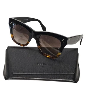 Catherine Celine CL4004IN 05K Black Havana Square Sunglasses Brown Gradient Lens - Picture 1 of 13