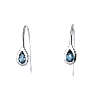 Sterling Silver Dangle Earrings London Blue Topaz Treated - Bild 1 von 12