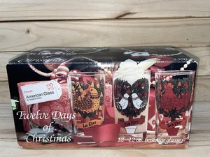 Juego completo de vasos de vidrio Indiana vintage de 12 días de Navidad - Imagen 1 de 15