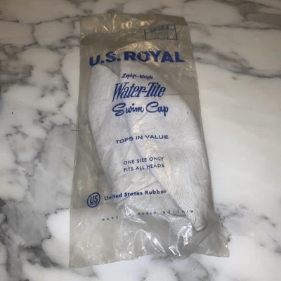 Gorra de Natación De Colección U.S.Royal Zephyr Peso Blanco Color UniRoyal Gran Bretaña Nueva de Lote Antiguo Foto 1 de 4