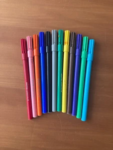 Giotto Turbo Color Fibre Pens Fine Tip - 12 Assorted Colours - PLEASE READ !! - Picture 1 of 2
