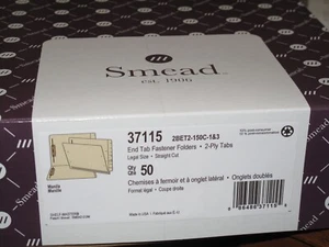 NUEVO.Smead 37115 Manila Sujetador de lengüeta final Carpetas de archivos con lengüeta reforzada - Legal - Imagen 1 de 4