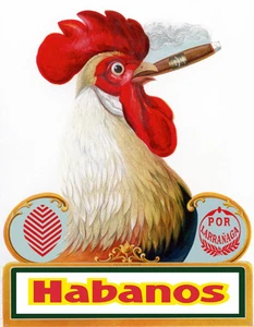 16x20" CANVAS Decor.Room art print.Cuban cigar.Rooster Mancave wall.6004 - Picture 1 of 1
