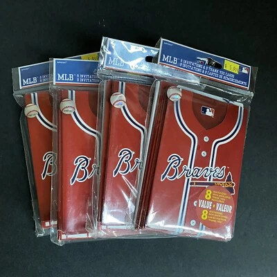 32 Atlanta Braves MLB Baseball Birthday Party Invitations and Thank You Notes - Image 1 of 3