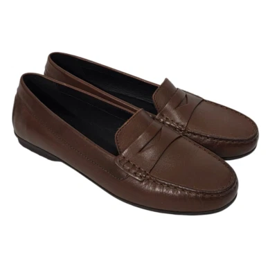 Geox Respira Penny Mocasines Cuero Marrón Para Mujer Zapatos Cómodos EU 38.5 US 7.5-8 Foto 1 de 4