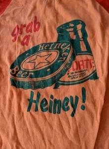 Camiseta De Colección Años 80 Publicidad Heineken Béisbol Talla Med - Imagen 1 de 3