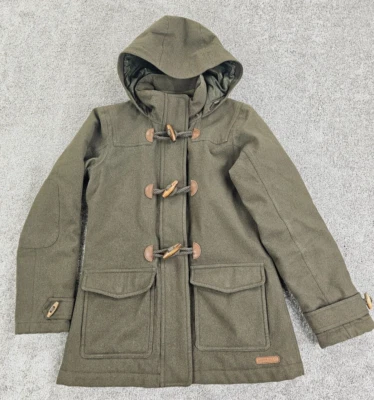 Merrell Womens Greem Opti Warm Winter Jacket Pea Coat Toggle Buttons Hooded XS - Image 1 of 4