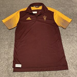 Adidas ASU Sun Devils Mens Polo Shirt Small  Maroon Arizona State Short Sleeve