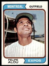 1974 Topps Felipe Alou  VG-EX Montreal Expos #485