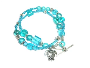 ★ Hágalo usted mismo ★ Pulsera envolvente ★ azul agua ★ - Imagen 1 de 1