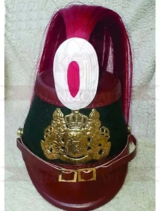 Parussian Shako Helmet for Officer Ranks of Jagerbatallion brown color leather - Picture 1 of 4