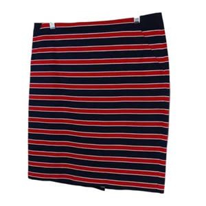 The Limited Skirt Women's Size 14 Striped Red White Blue Stretch Lined Pencil - Picture 1 of 8