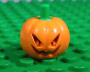 new LEGO Jack O' Lantern Pumpkin w/ green stem, minifig headgear or stand-alone