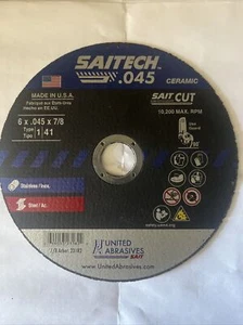 United Abrasives/Sait 23182 Sait 23182 Saitech™ High Performance Cut-Off Wheels - Picture 1 of 1