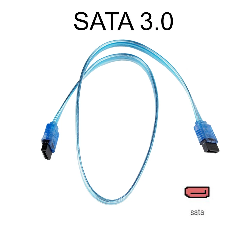 Futurecable® 0,5m SATA 3 Datenkabel mit Clip, 2x Stecker gerade S-ATA 6Gb/s Blau - Bild 1 von 1
