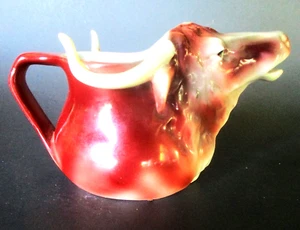 ANTIQUE C.1900 FINE HAND PAINTED BULL PITCHER BY ROYAL BAYREUTH - BAVARIA - Picture 1 of 5