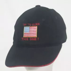 USA American Flag Embroidered TRY TO BURN THIS ONE Adjustable Cap Hat - Picture 1 of 5