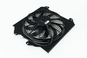 CSF 92-00 Honda Civic All-Aluminum Fan Shroud w/12in SPAL Fan - Black Finish - Picture 1 of 4
