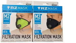 RZ Mask -  Medium Set Of 2 - Neon Green & Black - Picture 1 of 2