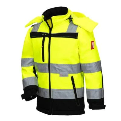Kinderjacke Warnschutz Jacke Winterjacke Sofsthelljacke Nitras Kids neongelb