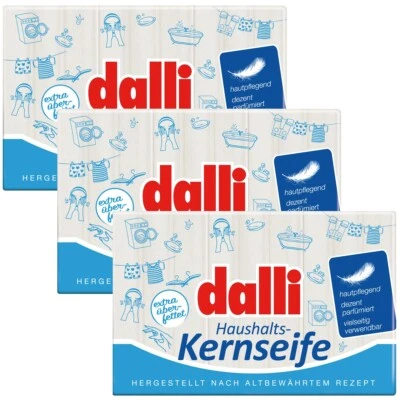 [17,77€/L] 3x 300g Dalli Haushalts-Kernseife hautpflegend überfettet Seife Stück