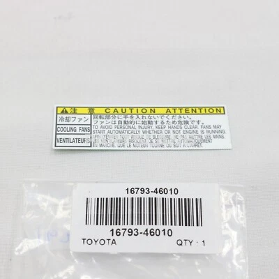 16793-46010 Toyota OEM ETIQUETA GENUINA, PRECAUCIÓN Foto 1 de 2