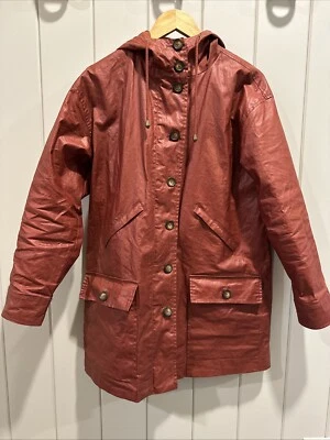 Garnet Hill Coated Linen Rain Jacket, Sz 2, Burnt Henna, Runs Large (sm/md) Coat - Image 1 of 4