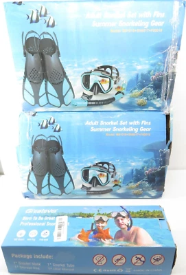 Lote de 2 Ubekele Juego de Snorkel para Adultos con Aletas y (1) Juego de Snorkel Greatever * Foto 1 de 4