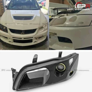 For Misubishi EVO 7 8 9 Front Vented Headlight Air Duct w/LED Carbon Fiber 1pcs - Imagen 1 de 12