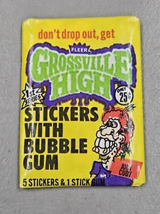 1986 Fleer Grossville High Stickers 1st Series Unopened Trading Card Wax Pack - Picture 1 of 2