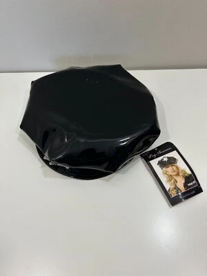 Sombrero de policía de vinilo Leg Avenue para mujer negro disfraz de Halloween sombrero insignia Foto 1 de 4