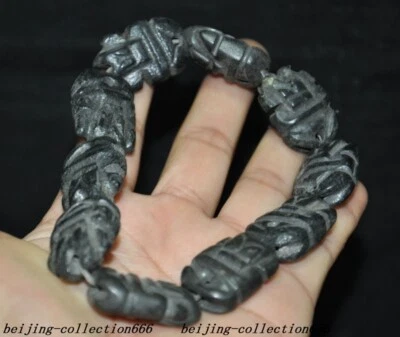 China Meteorito Hierro Sacrificio Cuentas Sol Dios Helios Estatua Pulsera Cadena de Mano Foto 1 de 4