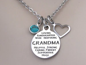 Collar Abuela Con Piedra Natal, Regalo para Abuela, Joyería Cumpleaños Abuela - Imagen 1 de 6