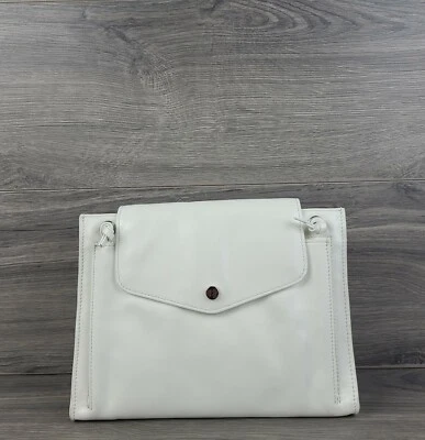 Bolso de mano mensajero Halston Heritage Satchel mediano de cuero (blanco) Foto 1 de 4