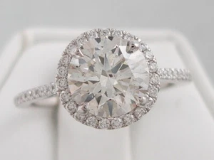 2.07 CTW ROUND CUT LAB GROWN DIAMOND RING I SI1 CERTIFIED - Picture 1 of 7