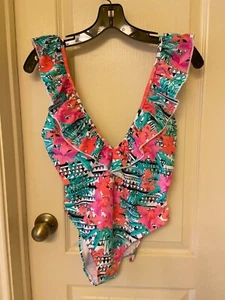 Traje de baño Demi's para mujer de una pieza con volantes talla M nuevo con etiquetas - Imagen 1 de 5