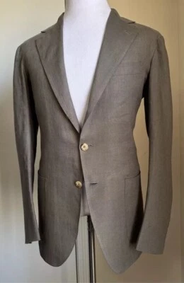 New $5695 Kiton Linen Sport Coat Jacket Blazer Taupe/LT Brown 42R US/52R Eu - Image 1 of 4