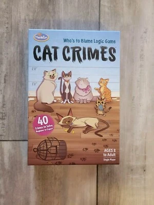 Juego de lógica ThinkFun Cat Crimes, 40 crímenes de gato para resolver, para un jugador, completo Foto 1 de 4