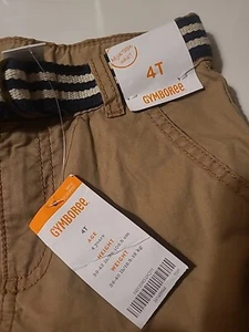 Gymboree Boys Khaki Shorts W/belt  NWT 4T - Picture 1 of 5