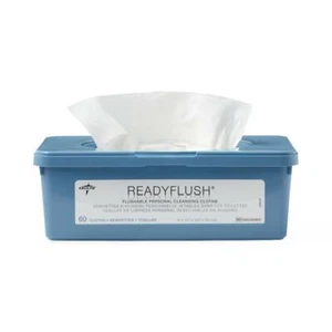 Medline Readyflush Biodegradable Flushable Wipes, 9 Tubs of 60 Wipes