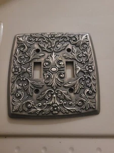 Vintage MCM Holton 3052 Wall Light Switch Double Plate Metal - Picture 1 of 3