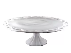 Vintage Pitman Dreitzer Colony 14" Lace Milk Glass Pedestal Cake Plate Stand (S) - Picture 1 of 1