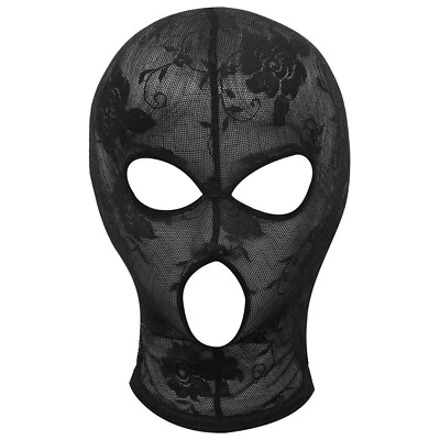 Womens Mask Sexy Face Hood 1Pcs Headpiece Mesh Headwear Comfortable Clubwear - Image 1 of 3