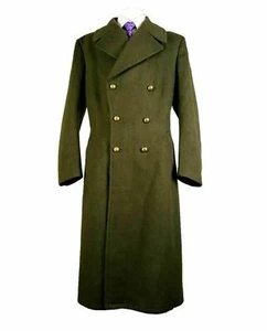Men's Military Green Wool & Cashmere Great Double Breasted Coat Long coat - Picture 1 of 5